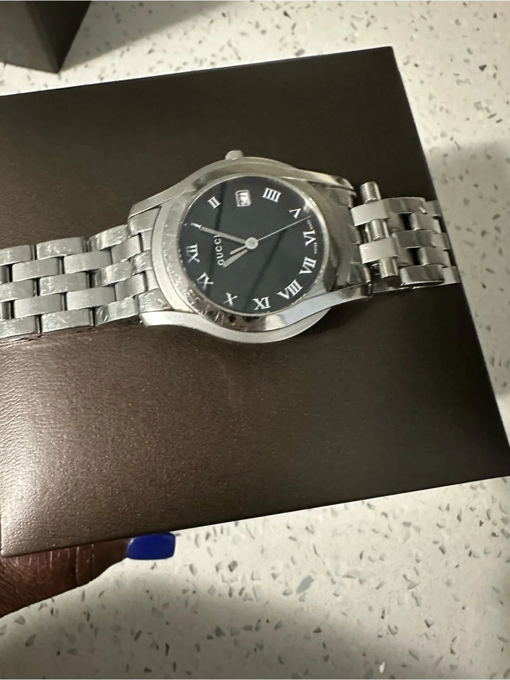 Gucci G-Timeless Black Dial Roman Numeral Swiss Made Stainless Steel Women Watch